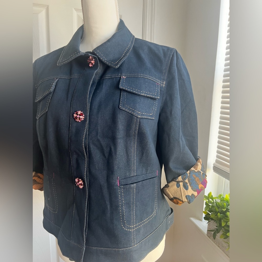 W Work to Weekend Embellished Button Jacket sz 14